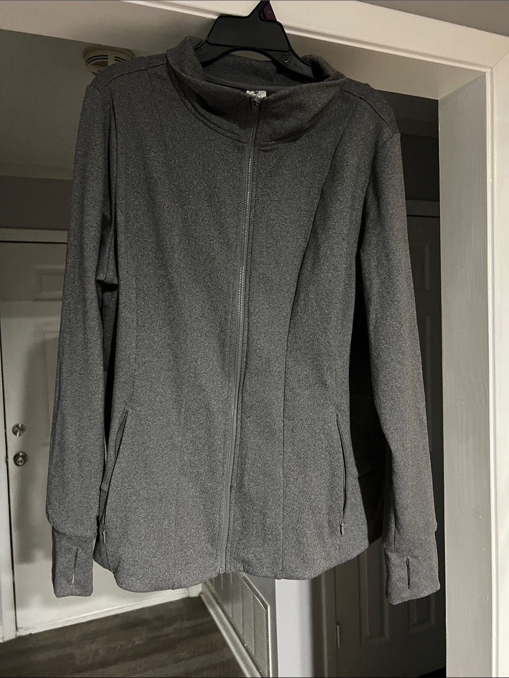 Women's Gray Zip-Up Jacket